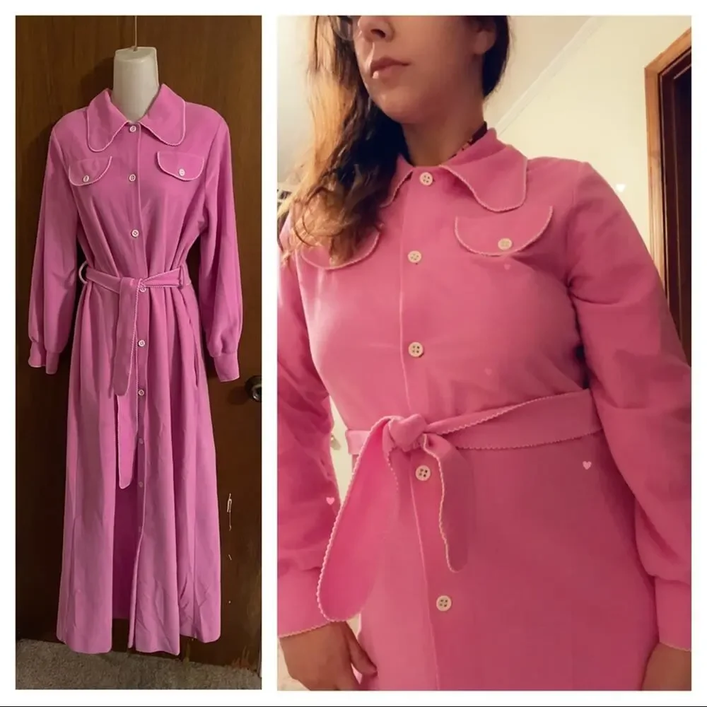 70s bubblegum duster robe - Picture 1 of 8